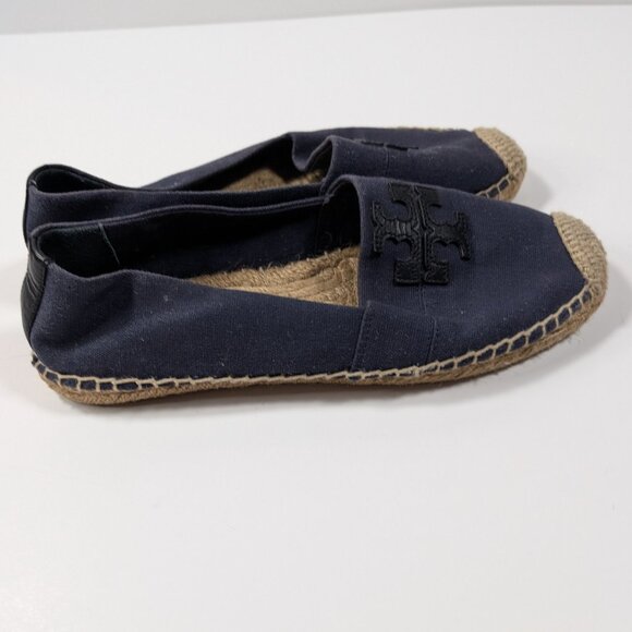 Great condition Tory Burch Weston Flat Espadrille shoes in Bright Navy - size 8M - Picture 9 of 17